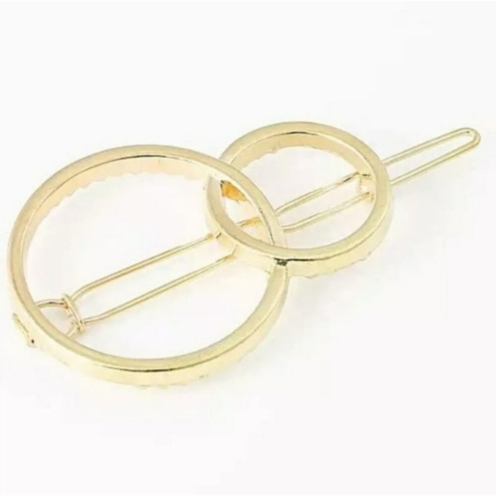 Gold Circle Hair Clip Geometric Minimalist Barrette Trendy Metal Hair Tanya